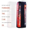 7.4V 2S Lipo バッテリー 70C 6100mAh 7100mAh ハードケース 4mm 弾丸付き RC 車車トラックタンクバギートラギーレース用 3