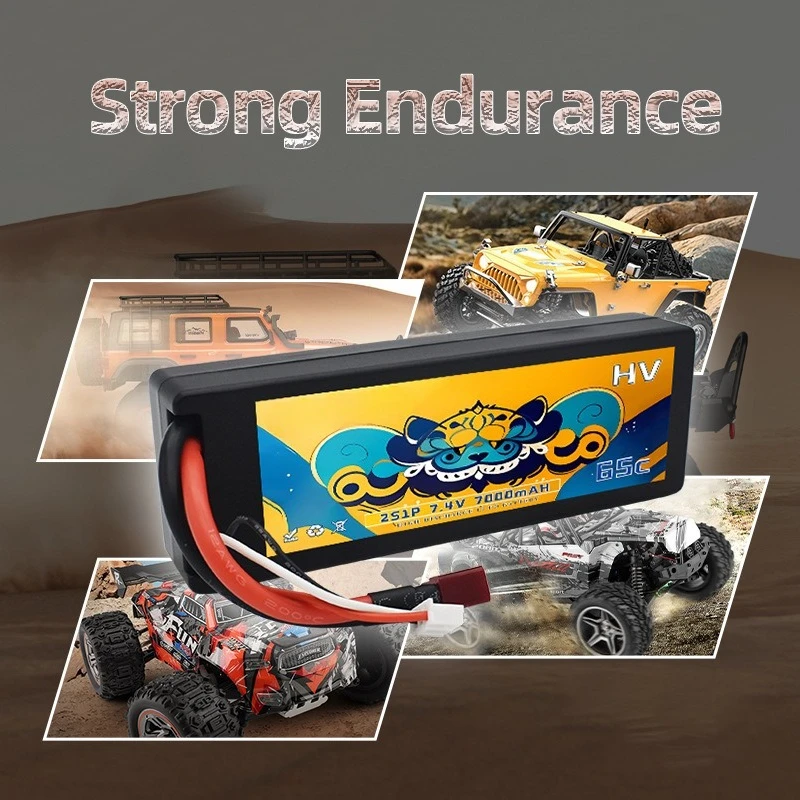 

7000mAh 2S 7.4V 65C Batteries for RC Cars, Boats, Helicopters, and Racing Cars
