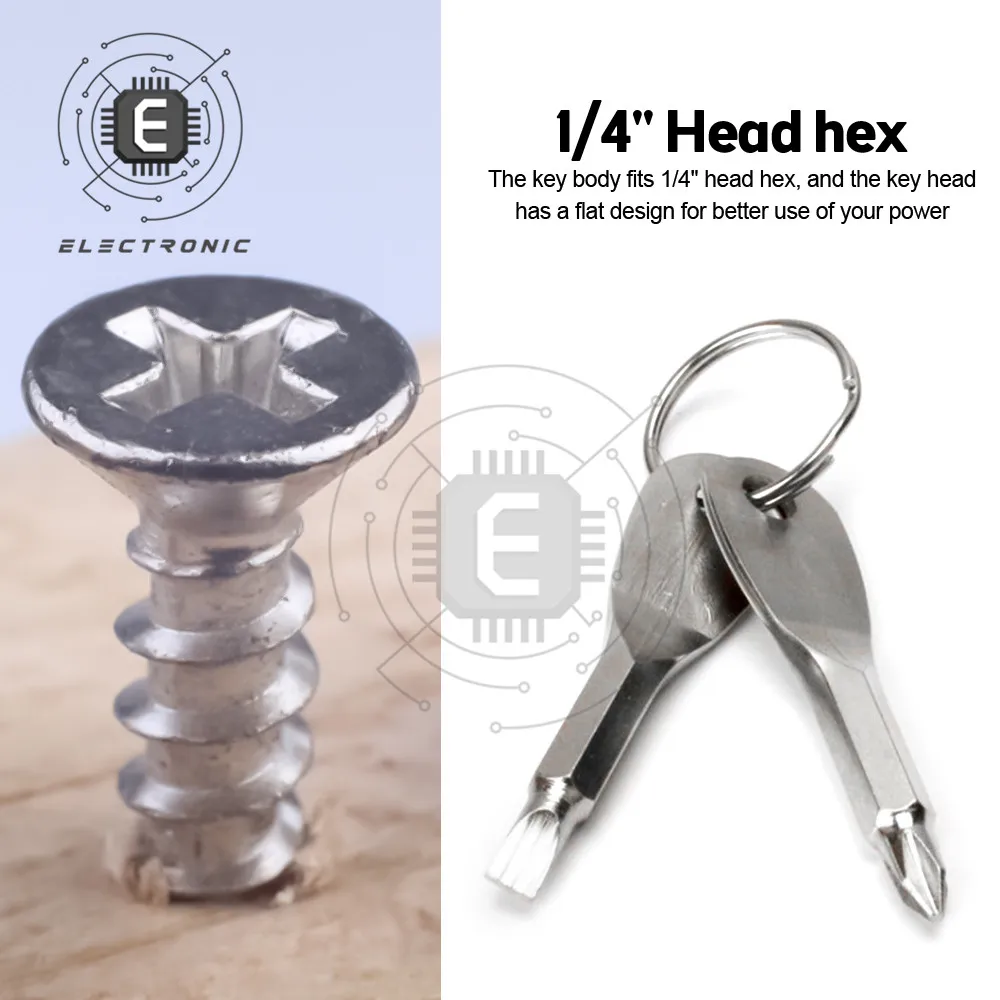 1 Set Stainless Steel Mini EDC Multifunction Screwdriver Key Shape Screwdrivers Pocket Repair Tool