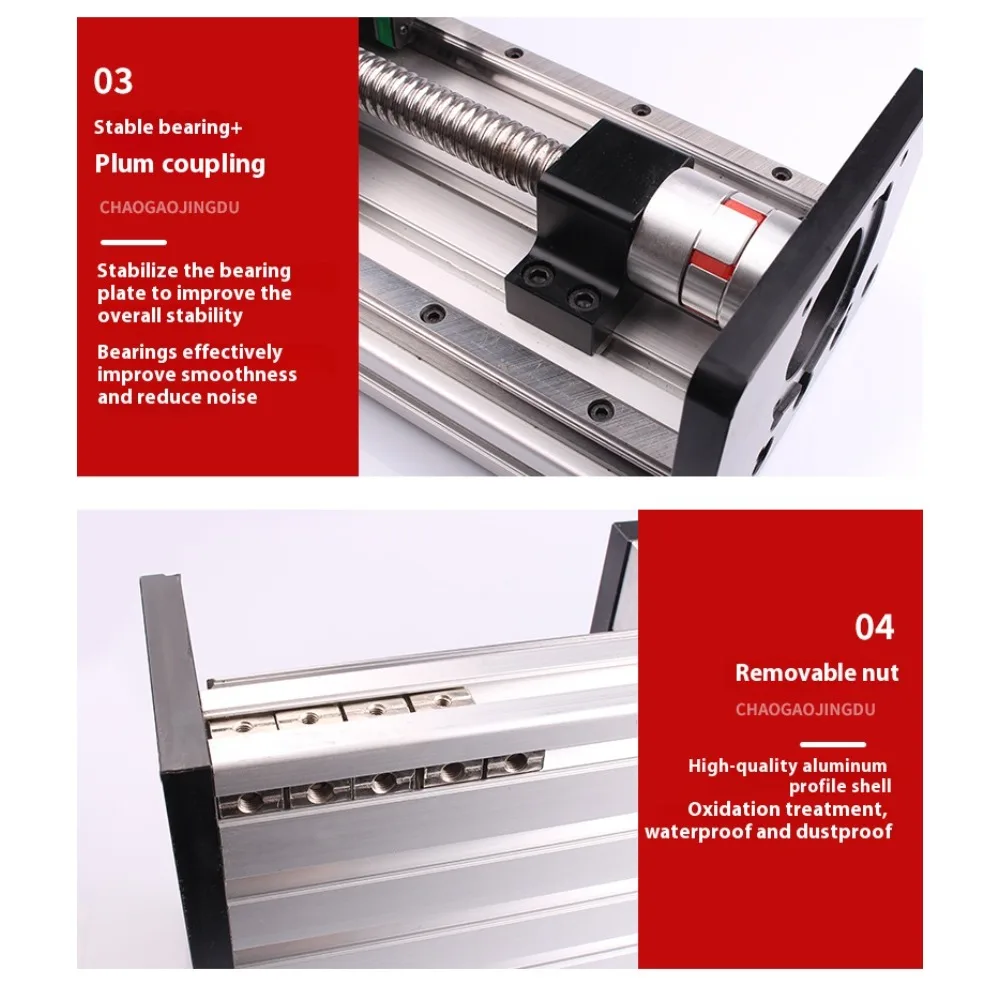 Módulo deslizante lineal de alta resistencia GX150, módulo lineal móvil de tornillo de bola de carril doble de alta precisión