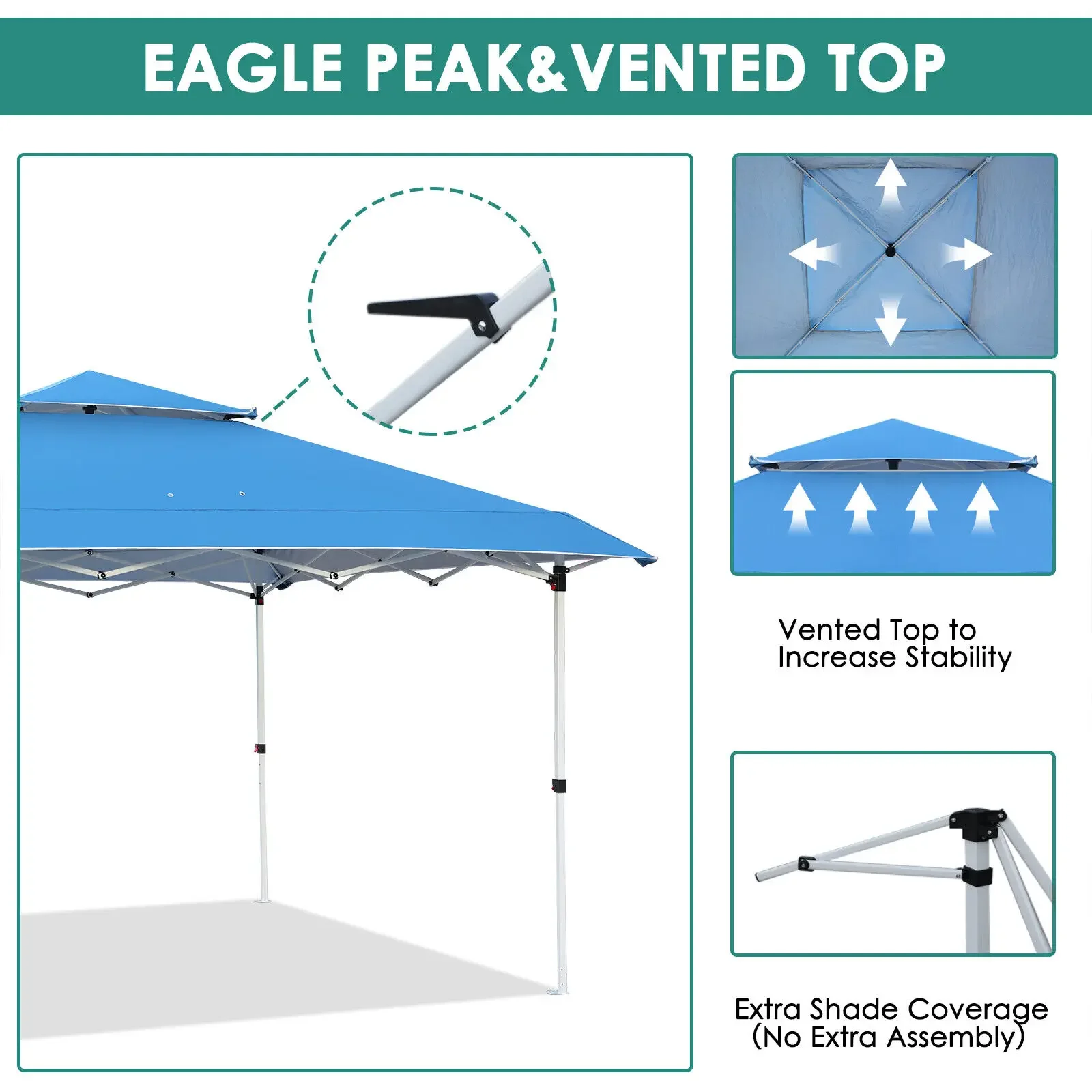 Imagem -06 - Gazebo Outdoor Pop up Canopy Tent Instant Folding Shelter Cortinas e Abrigo para Pátio Festa e Quintal 36x36 m 12x12 ft