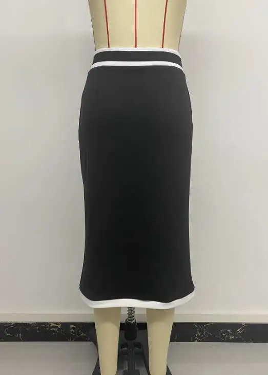 Gonna da donna 2025 Estate Nuovo pendolarismo Stile elegante Gonna di media lunghezza Vita alta Slim Fit Borsa di colore a contrasto Mezza gonna