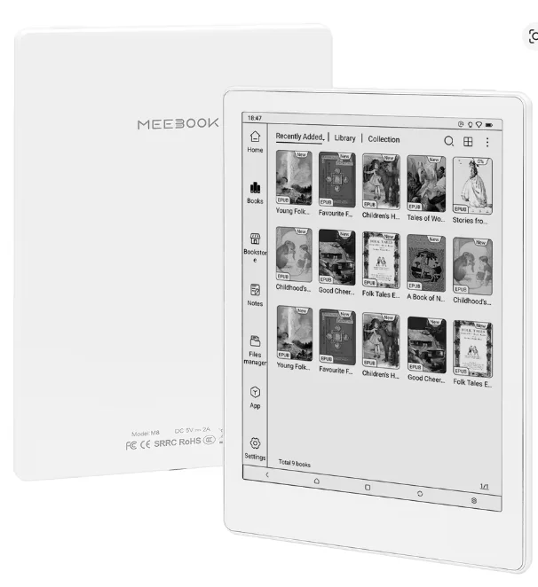 Meebook M8 E-Reader 7.8 Inch E-ink Screen 300ppi Android 14 4096 Levels Stylus Support Dual Color Temperature Long Battery Life