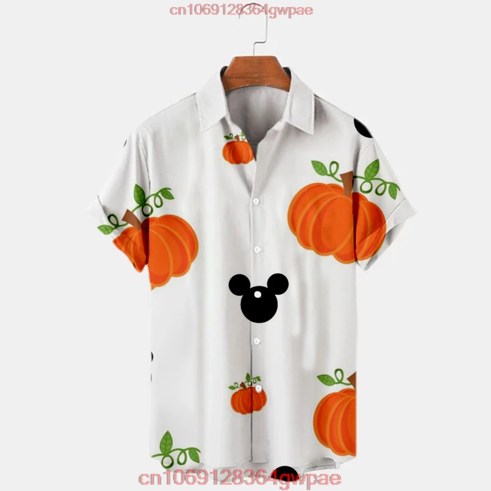 Disney Halloween Hawaiian Shirt Men Women Fashion Short Sleeve Shirt Mickey Halloween Hawaiian Shirt Casual Beach Shirt