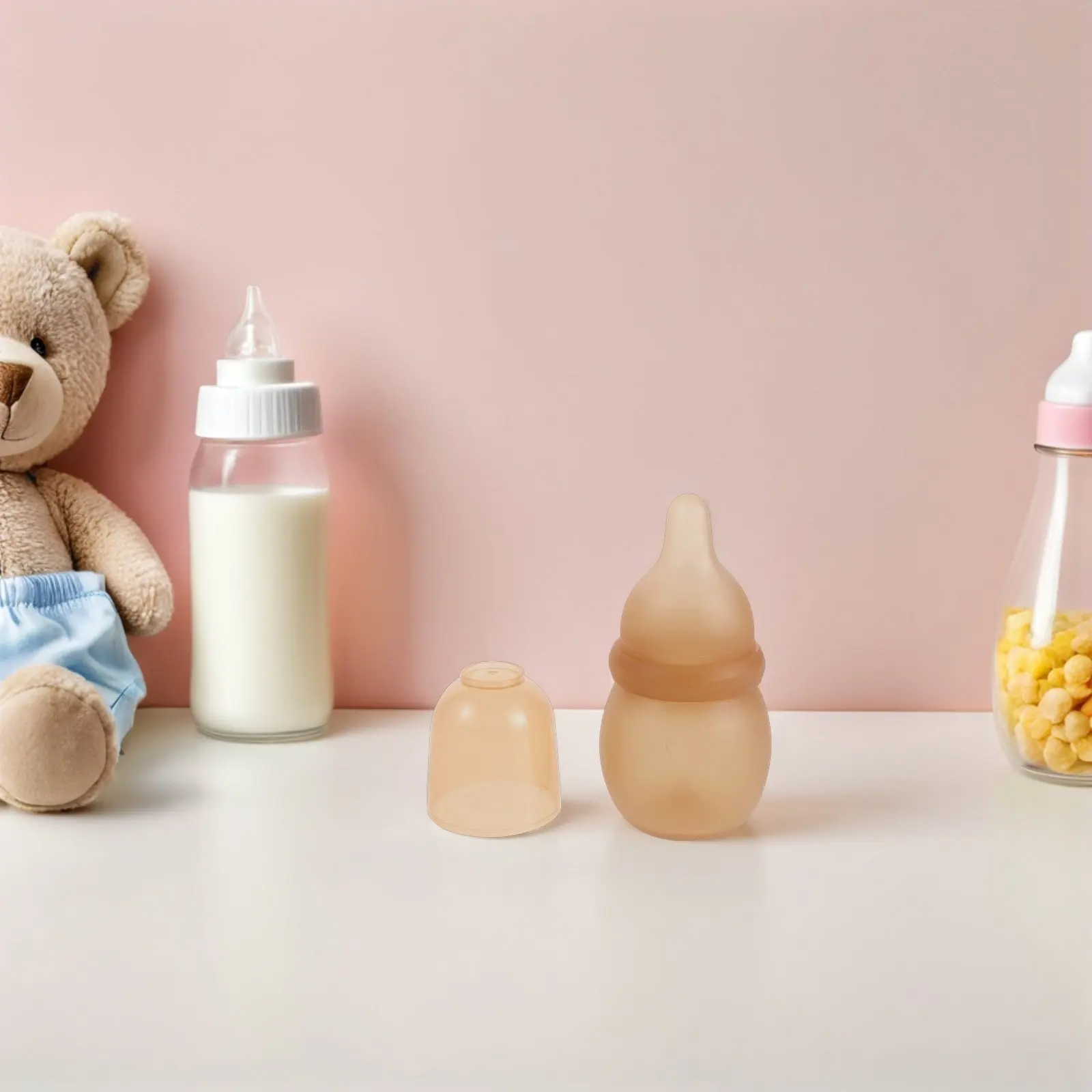 

4Pcs 60Ml Silicone Newborn Feeding Bottle Anti-Gas Colic Relief Soft-Touch Gentle Feeding Mini Bottle for Early Months