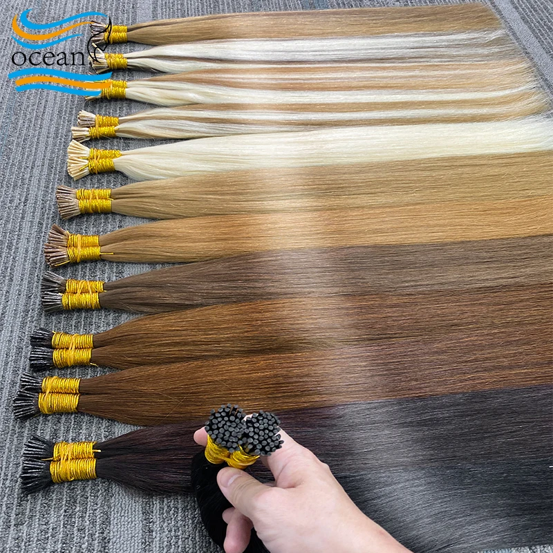 Extensiones de cabello de fusión de queratina con punta I sintética, varios colores, 5G/hebra, 60 hebras/paquete, extensiones de cabello con punta de queratina (I-Tip)