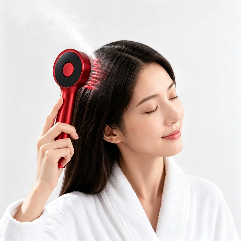 New Electric Massage Brush 5 Modes Scalp Knead 3 Color Light Essential Oil Infusion Anti Loss Portable Hair Healthy Care Comb