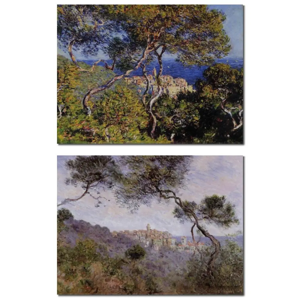 

Landscape Bodmer Oak Fontainebleau Forest Classical Painting in Oils Canvas by Claude Monet Handmade Art for Restaurant Display