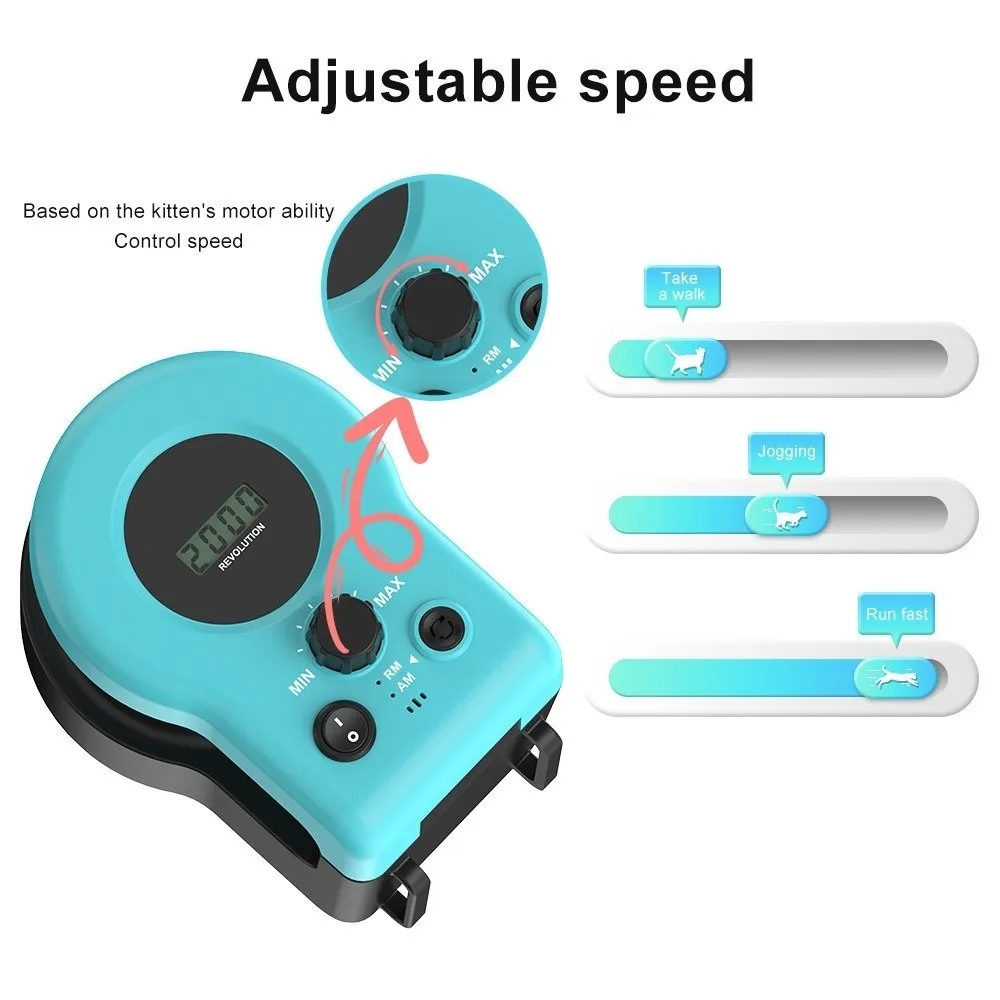 Adjustable Speed Interactive Cat Chase Run Exercise Mental Stimulation Cat Running Wheel DIY Mouse Cat Treadmill Bored Kitten