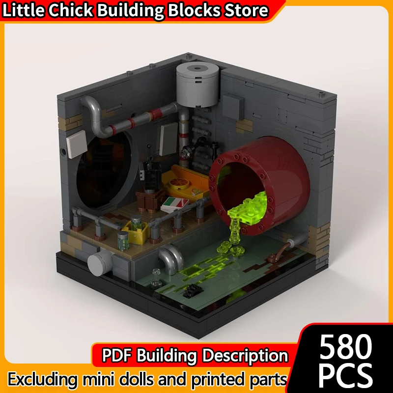 City Street View Model MOC Building Bricks Sewer Hiding Base Modular Technology Children Holiday Gifts Assemble Toys Suit