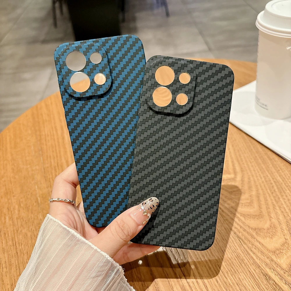 

Ultra-Thin Skin Feel Carbon Fiber Texture Case for OnePlus 13T 13R 13 Shockproof Protective Cover Fashion Color Collision Funda
