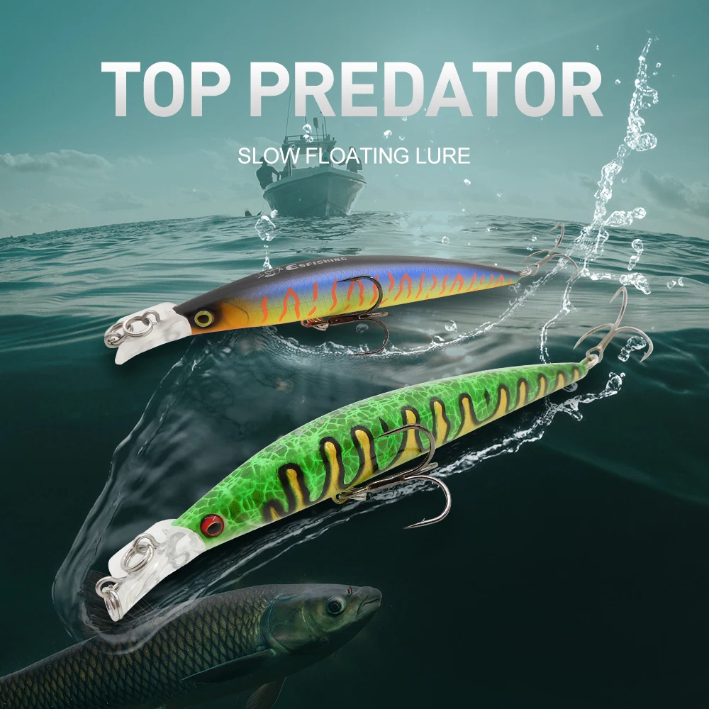 ESFISHING Fishing Lures Floating Minnow Sharp Shovel 120mm10g Dive 0.2-07m Leurre Soupl Baits Two Depth for Choosing Top Water