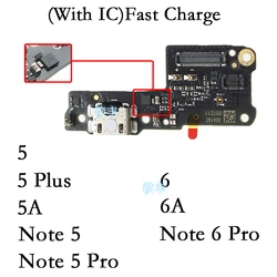 Usb Dock Charger Connector Flex for Xiaomi Redmi Note  6 6A 5 Plus 5A Pro Charging Board Flex Ports Module