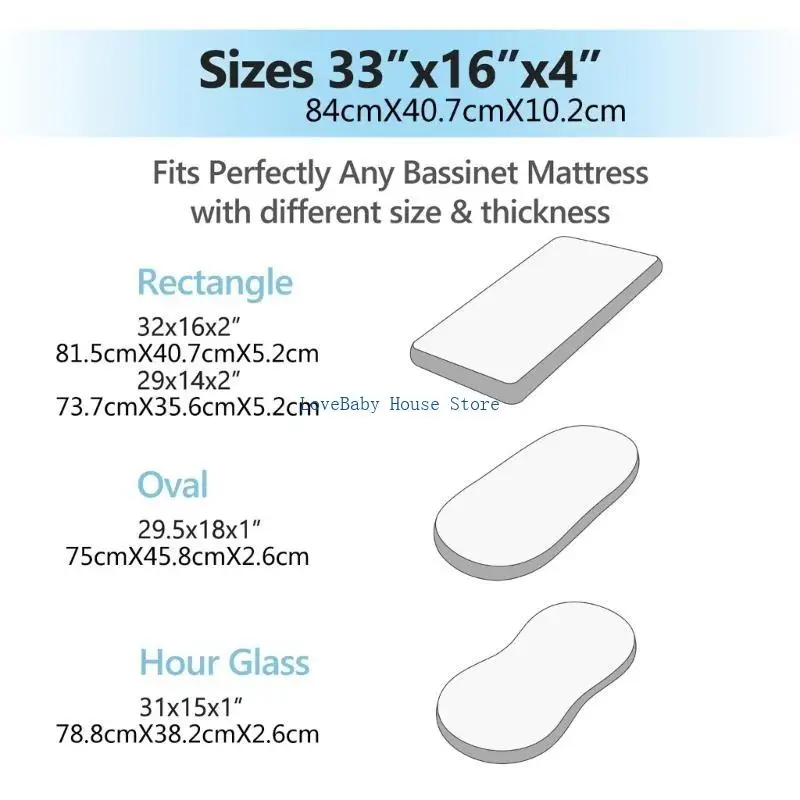 BX0D 2Pcs Universal Bassinet Sheet Fitted Sheets for Cradles, Baby Basket Pad Diaper Changing Mat Cover Crib Bed Protectors