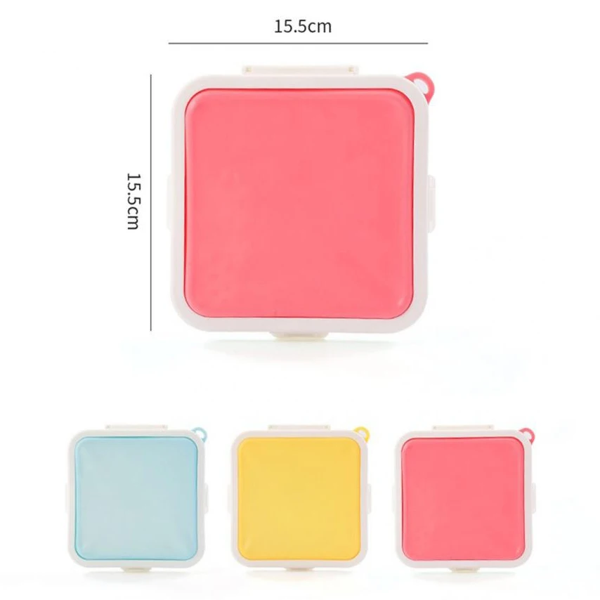 Portable Silicone Microwave Sandwich Storage Box Tuppers Food Bento School Breakfast Lunch Boxes Reusable Toast Container Case