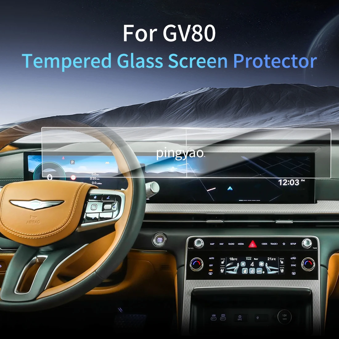 

Car Sticker Screen Protector Navigation Display Tempered Glass Protective Film Car Vehicle For 24 GENESIS GV80