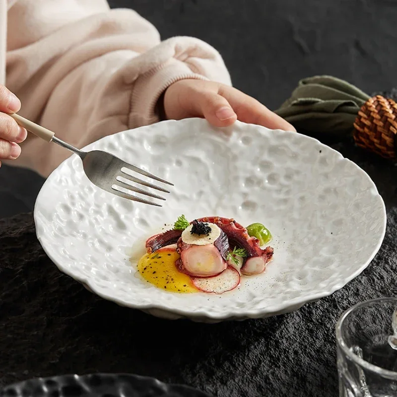 Creative Crater-like Western Food Plate Household Deep Soup Plate Fusion of Characteristic Hotel Cold Dishes and Western Dishes