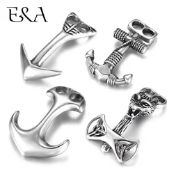 Stainless Steel Viking Thor's Hammer Hooks Curved Double Hole 6mm for Bracelet Jewelry Making Findings DIY Accessories
