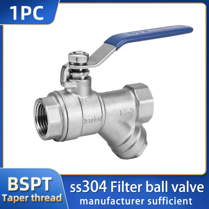 

304 stainless steel filter ball valve, water pipe, floor heating, Y-shaped filter valve switch, 4 points, 6 points, 1 inch, dn25