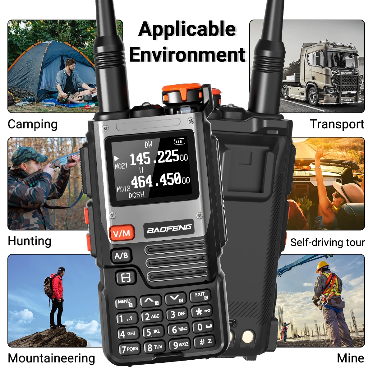 Baofeng UV-K61 Walkie Talkie Air Band VOX FM Radio NoAA Wireless Copy Frequency TYPE-C Charger UV-5R UV-K6 Two Way Ham Radio