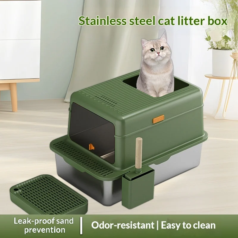 Caja de arena cerrada para gatos: control olores y fácil limpieza - imagen 5