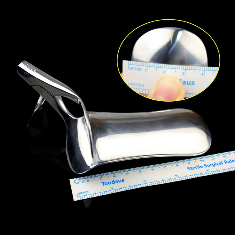 مهبل جنسي كبير برأس مسطح يوسع مهبلًا محليًا منقار البط من الفولاذ المقاوم للصدأ موسع المهبل فحص القصر