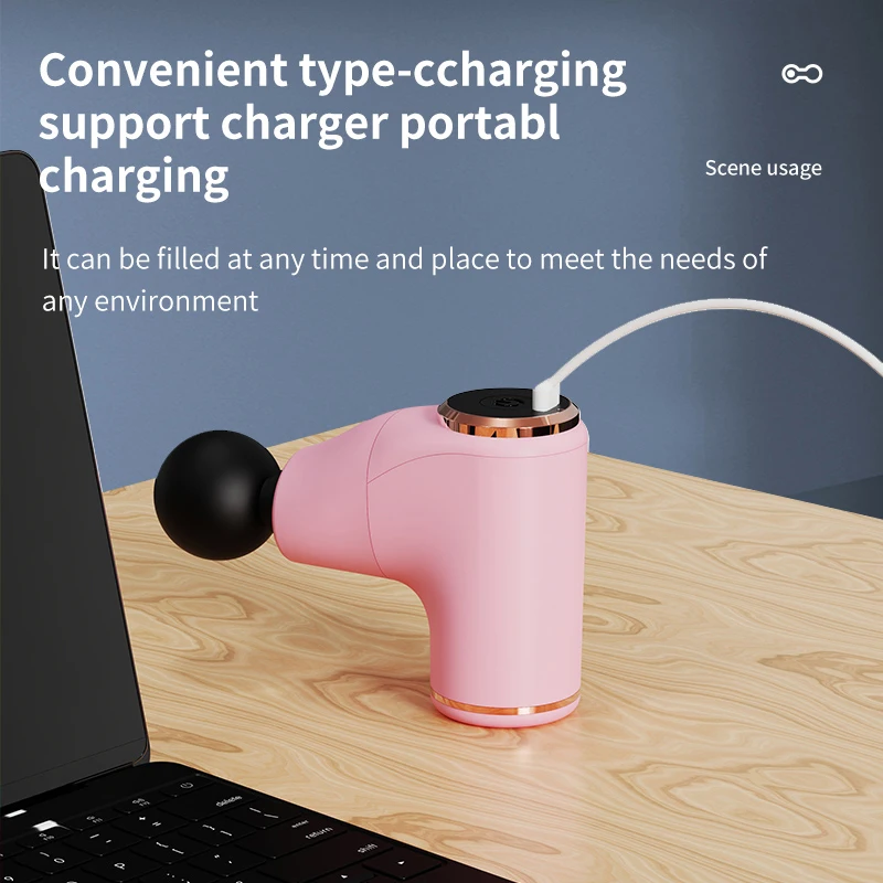 

Capacity Brushless Motor Ultra Quiet Compact and Mini Portable Fascia Gun Massage Heads Switchable