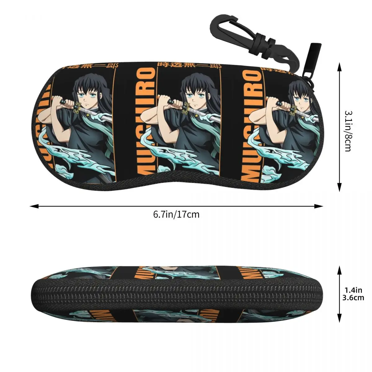 Muichiro-tokito-kimetsu-no-yaiba Shell Glasses Case Protective Sunglasses Box Women Men Soft Eyeglasses Bag Pouch