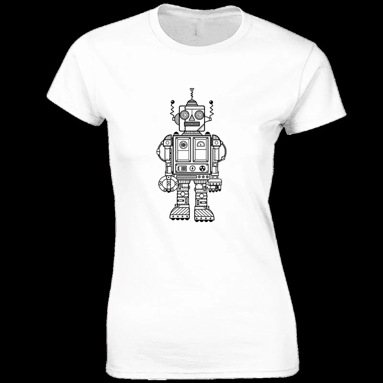 MY LITTLE ROBOT DAMEN T SHIRT COOL CYBORG SÜSS PC GAMER GAMING DESIGN TOP vintage Washed Comfortable Slightly Stretched