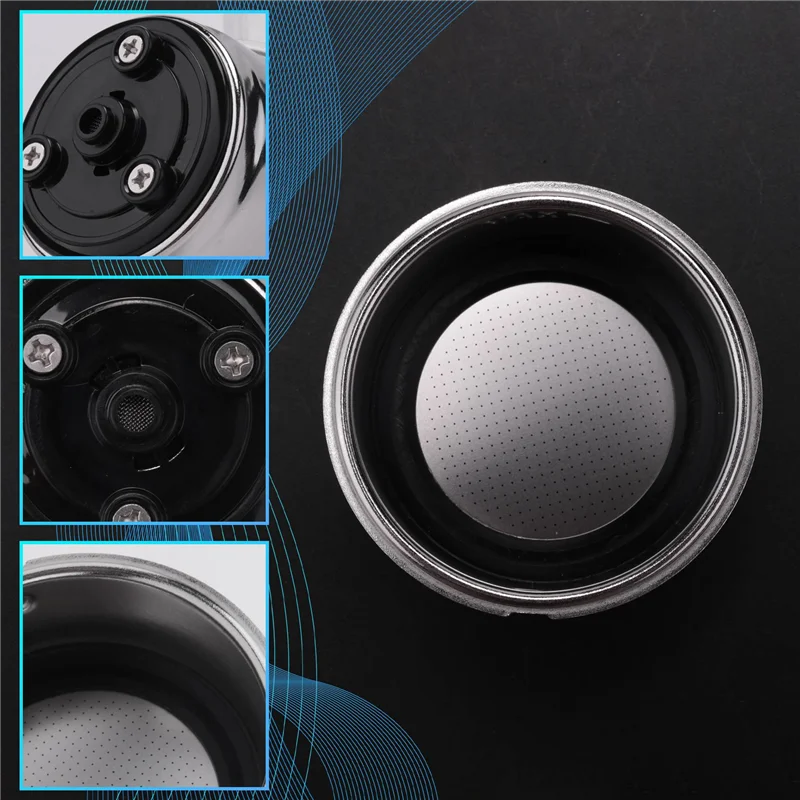 الجديد ودية انفصال الفولاذ المقاوم للصدأ القهوة سلة المرشح مصفاة ماكينة القهوة الملحقات للمنزل مكتب (كوب مزدوج)