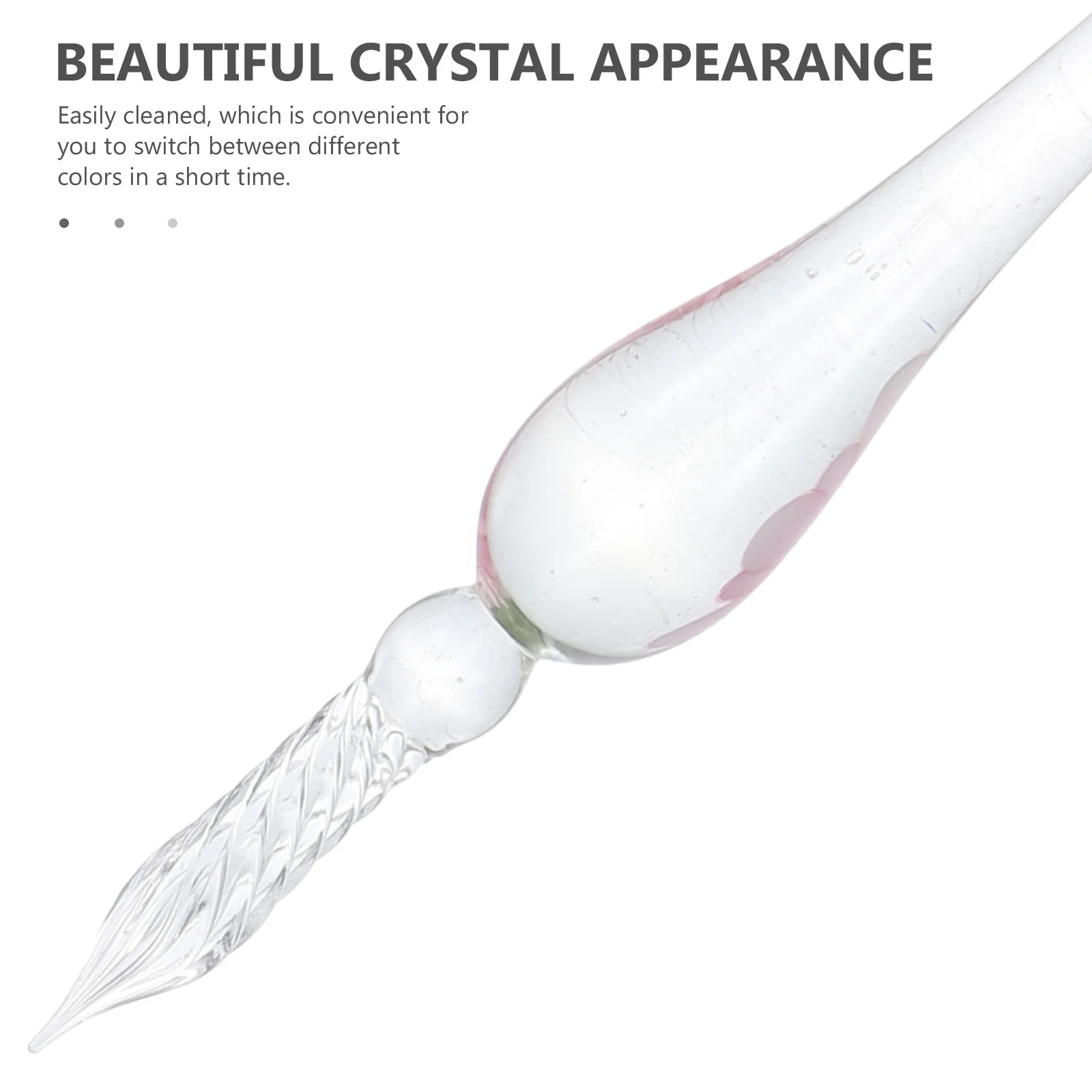 قلم غمس زجاجي رائع مصنوع يدويًا أداة الخط الكريستالية لممارسة الكتابة والرسم والتوقيع المحمولة على الطراز العتيق