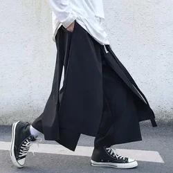 Faux pantalon deux pièces pour homme, pantalon ample à jambes larges, décontracté, droit, Streetwear, Hip-Hop, nouvelle collection printemps automne