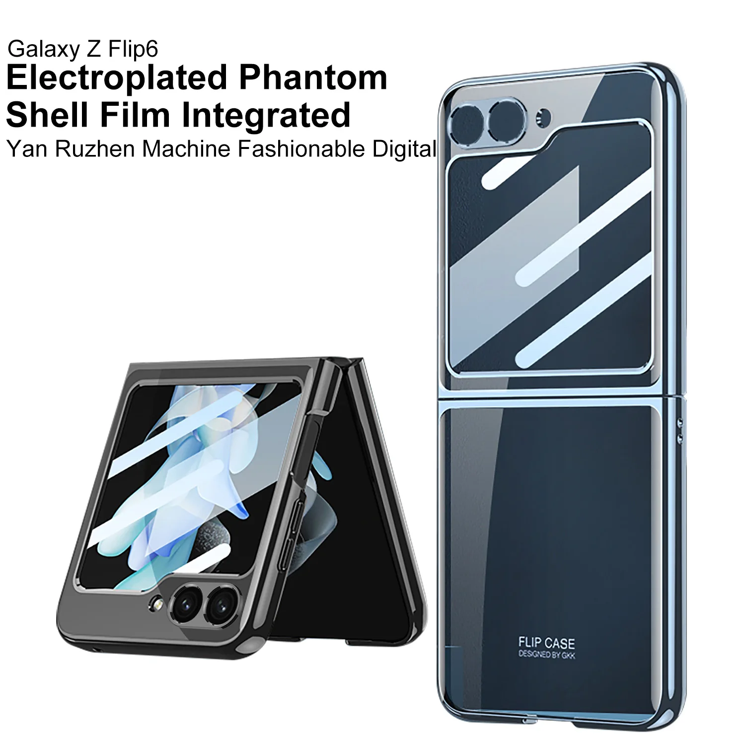 

For Samsung Galaxy Z Flip 6 Case Luxury Ultra Thin Electroplating Transparent with Mirror Film Shockproof Protection Hard Cover