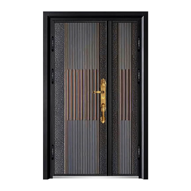 PHIPULO Chinese Manufacture Modern Cast Aluminum Entrance Doors For House External Front Entry Security Steel Door