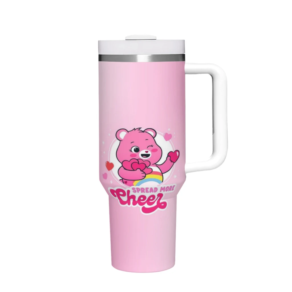 

Care Bears 40 oz Tumbler with Handle and Straw Lid Stainless Steel Insulated Tumblers Travel