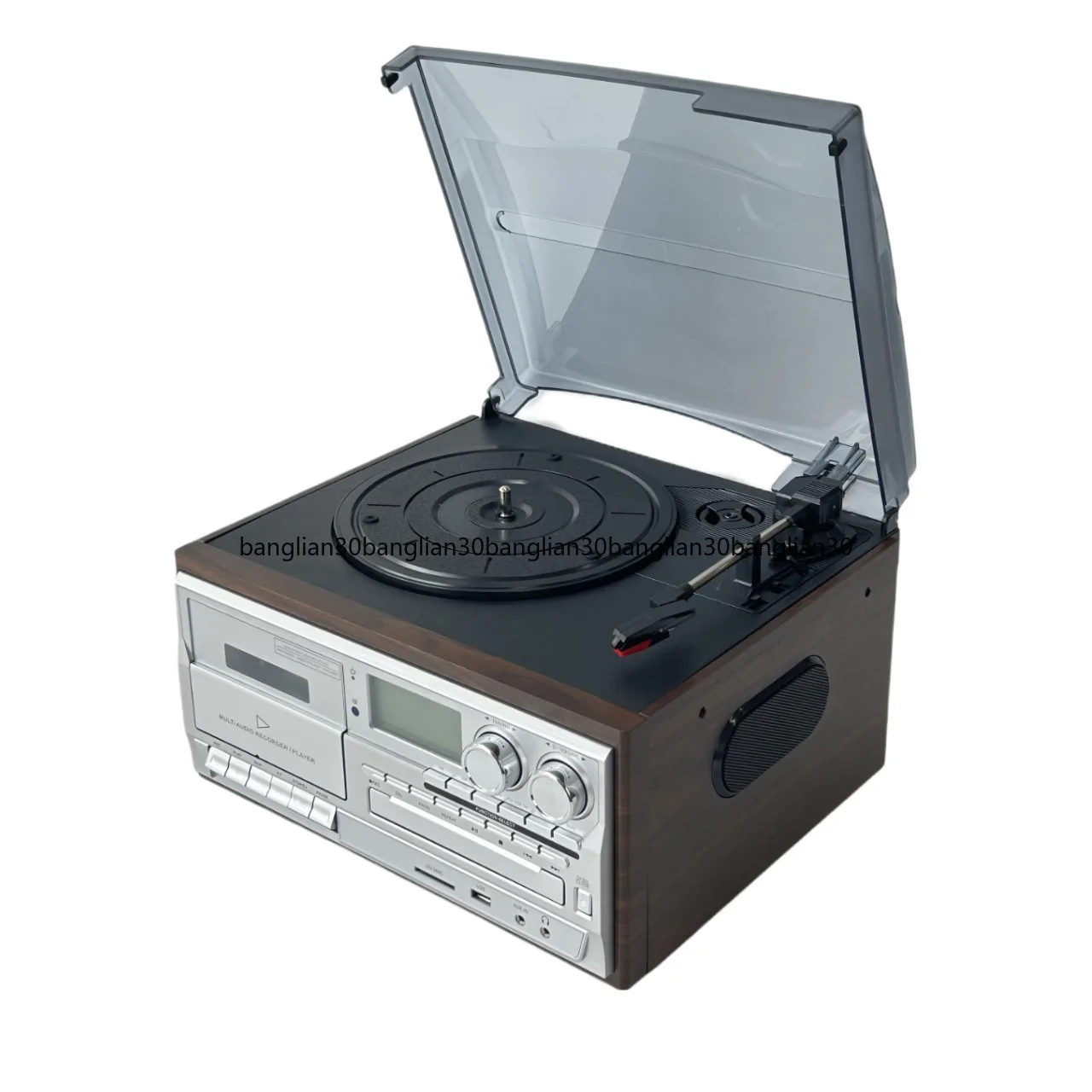 Classic Vintage Multifunction 10-in-1 Gramophone Vinyl CD Player Tape Radio Speaker U Disk
