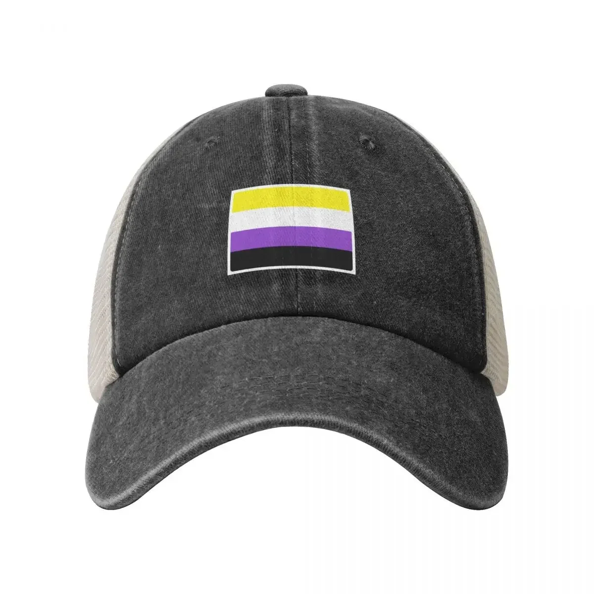 Non-Binary Flag Cowboy Mesh Baseball Cap Hat Man Luxury Hat Beach Hat For Men Women's