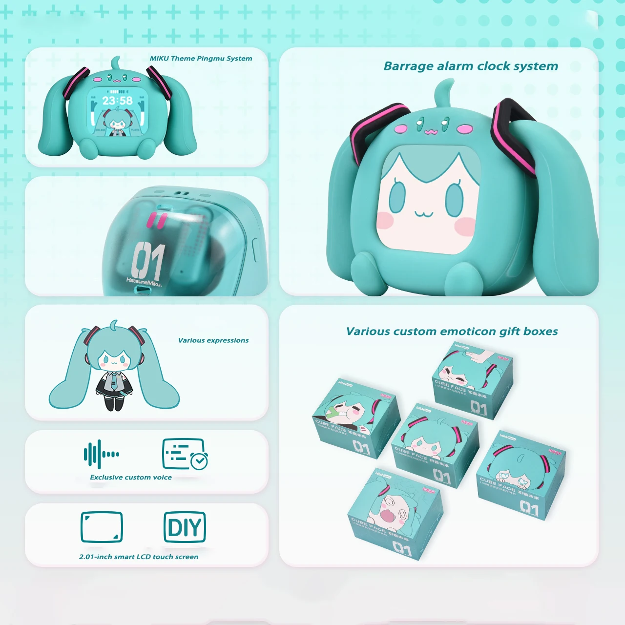 

Hatsune Miku Anime Kawaii Беспроводные Bluetooth-наушники для девочек, портативные наушники с экраном дисплея для сверхдлительного срока службы батареи