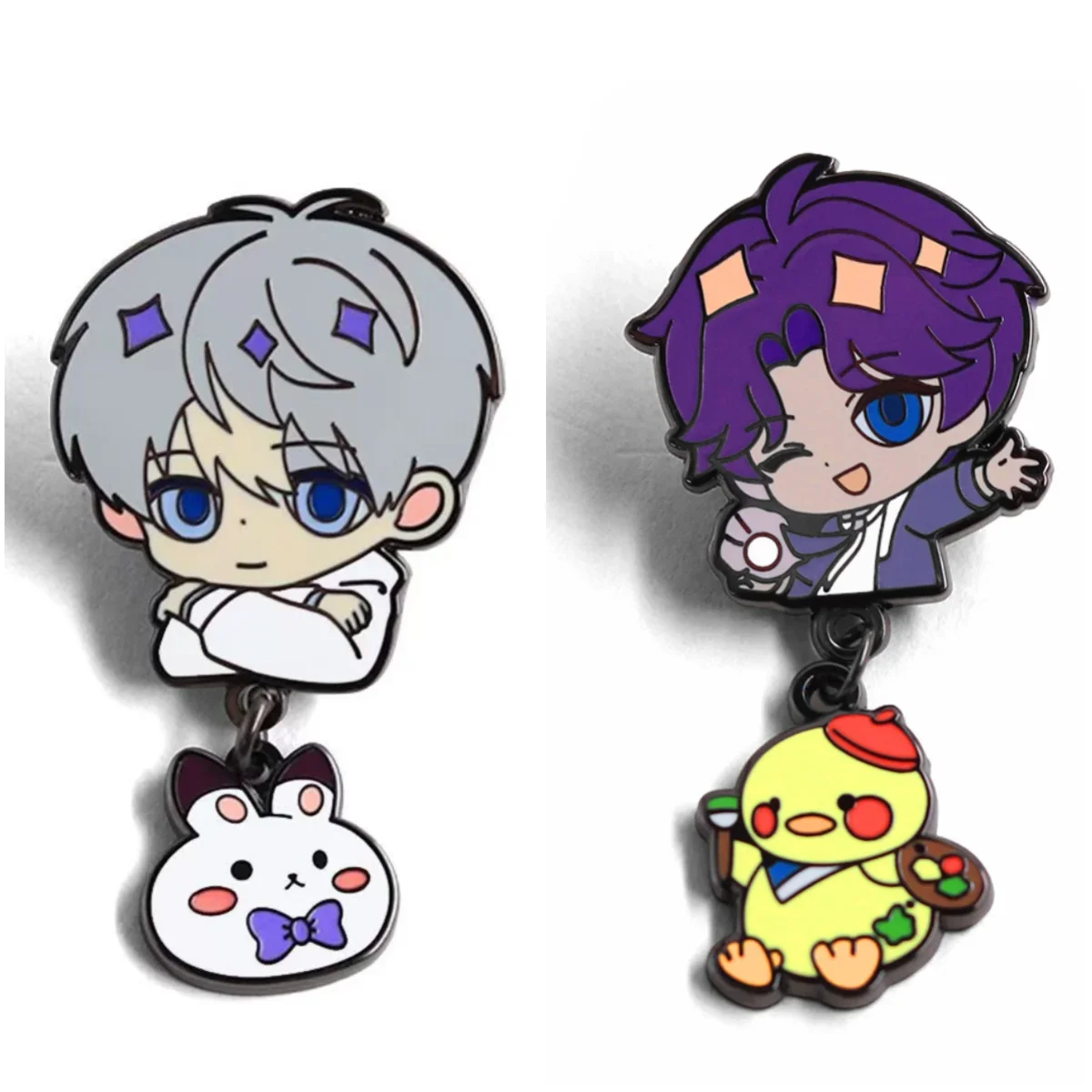 Love and Deepspace Brooch Cartoon Character Xavier Rafayel Sheng XingHui QiYu Badge Game Peripheral with Pendant Enamel Pin Gift
