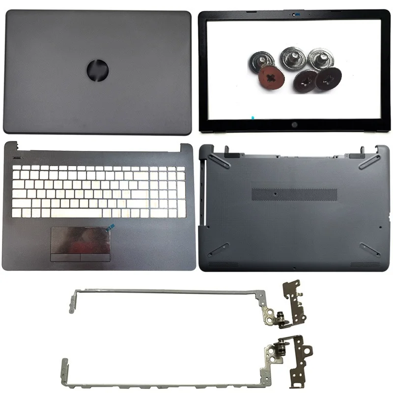 

For HP 15-BS Series LCD Back Cover/Front Bezel/Hinges/Hinges Cover/Palmrest/Bottom Case 929893-001 Gray