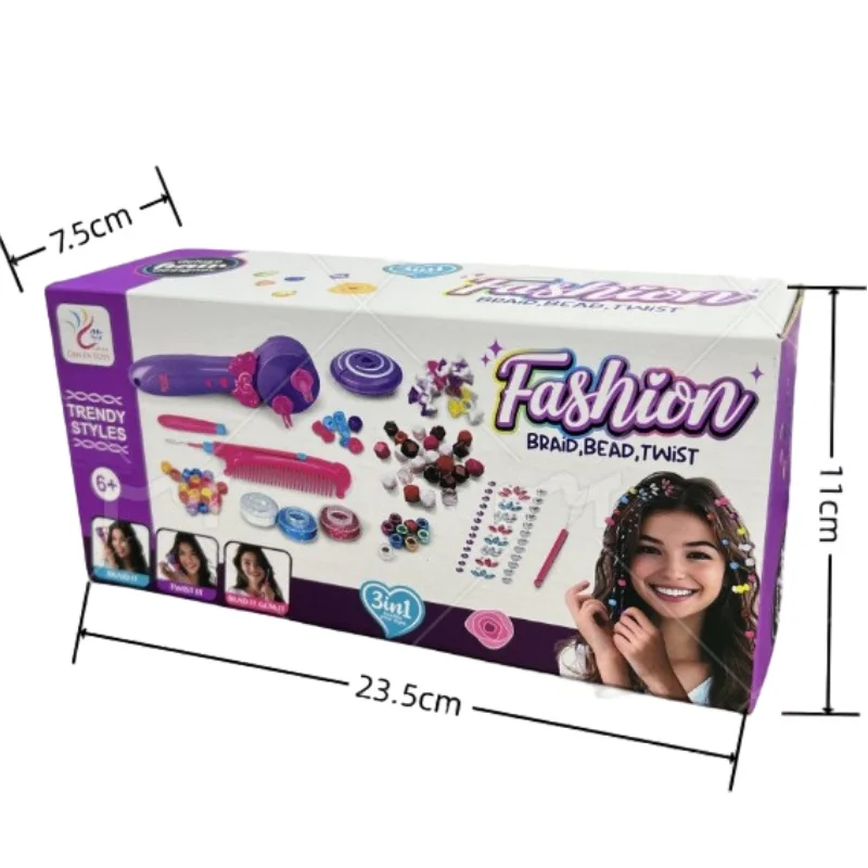 Strumenti per parrucchieri fai-da-te Macchina per intrecciare i capelli automatica magica 3 in 1 Perline per gioielli Vestire Giochi di finzione Giocattoli Regali