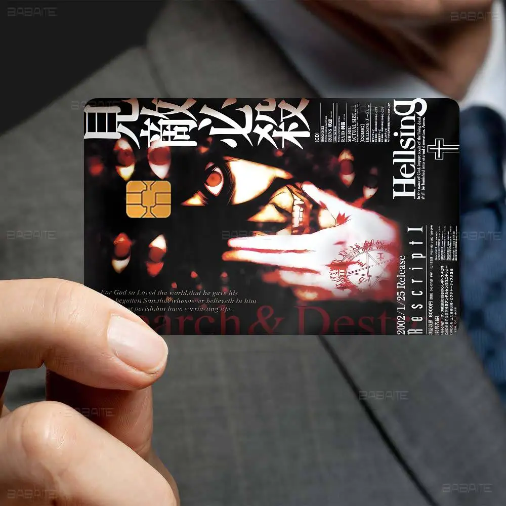 H-Hellsing Horror Anime Anime Cartoon Bear Skin Sticker Film Tape Case For Big Credit Debit Card Front Side