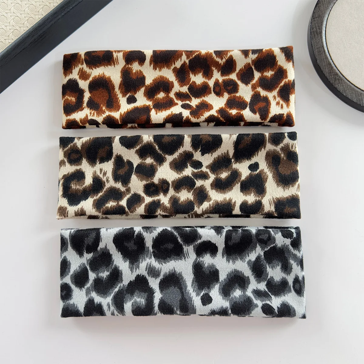 Vintage Leopard Print Headband High Elastici Wide Edge Fashion Headband Sports Yoga Sweat-absorbing Breathable Hair Accessories