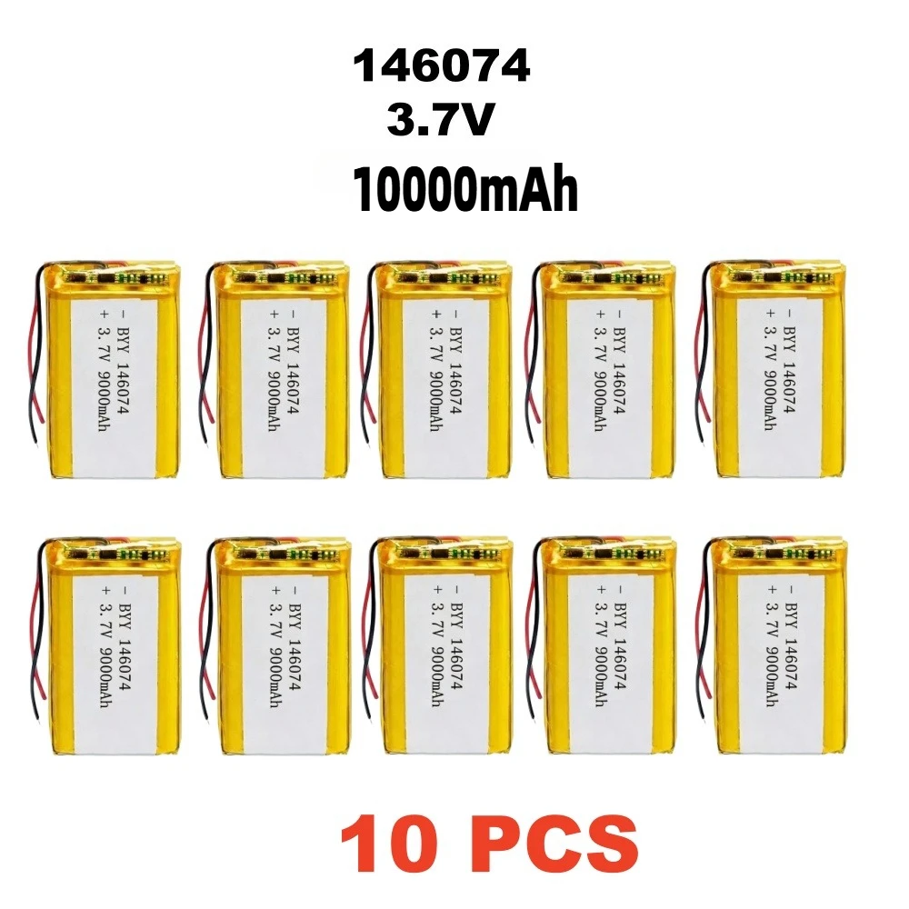 146074 3.7V Rechargeable Polymer Lithium Battery High Capacity10000mAh Suitable for Power Bank GPS Toys Laptop Camping Light DIY