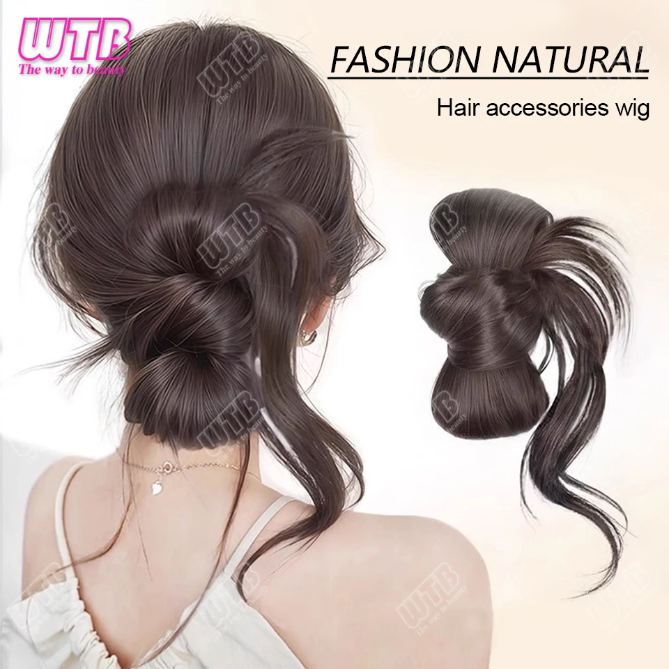 WTB Synthetic Hair Accessories Wig Female Grip Synthetic Hair Bun Wig Natural Hair Ring Wig