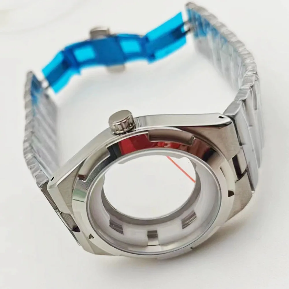 41mm silver steel Watch part for Men watches fit 8215 Watch case accessories Steel strap sapphire glass fit 33mm dial
