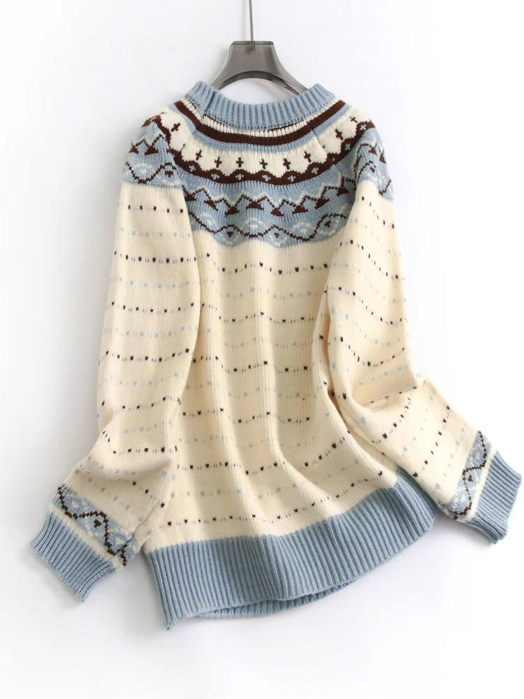 Süßer Strickpullover Oulder Sve Round Ne Loose Fit Fluffy Crochet Damen Herbst Winter Faion Casual Bequemes Top