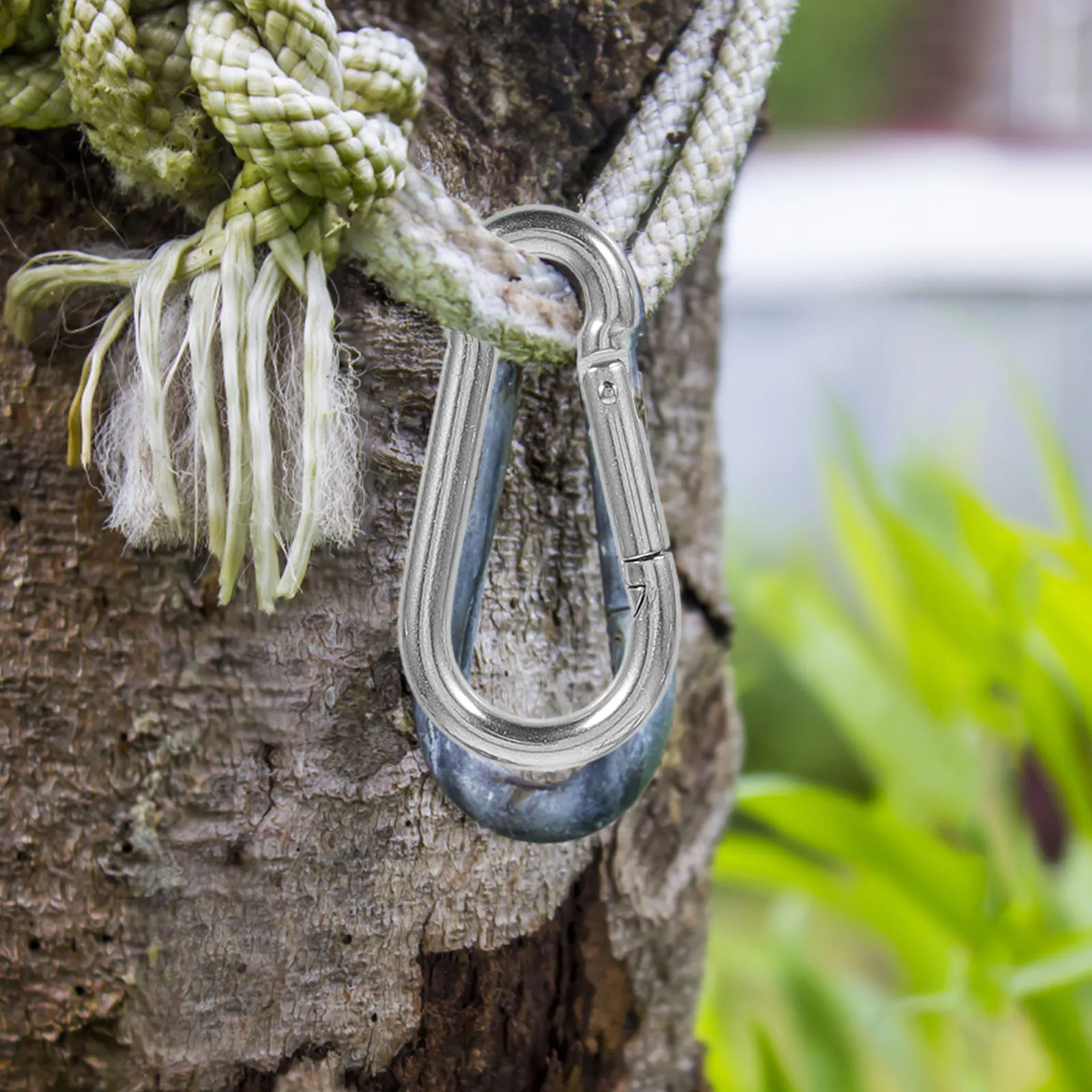 

1Set Heavy Duty Hammock Hanging Kit Stainless Steel Snap Hook Carabiners Ceiling Hanger Pad Eyes Plate Hanging Hammock