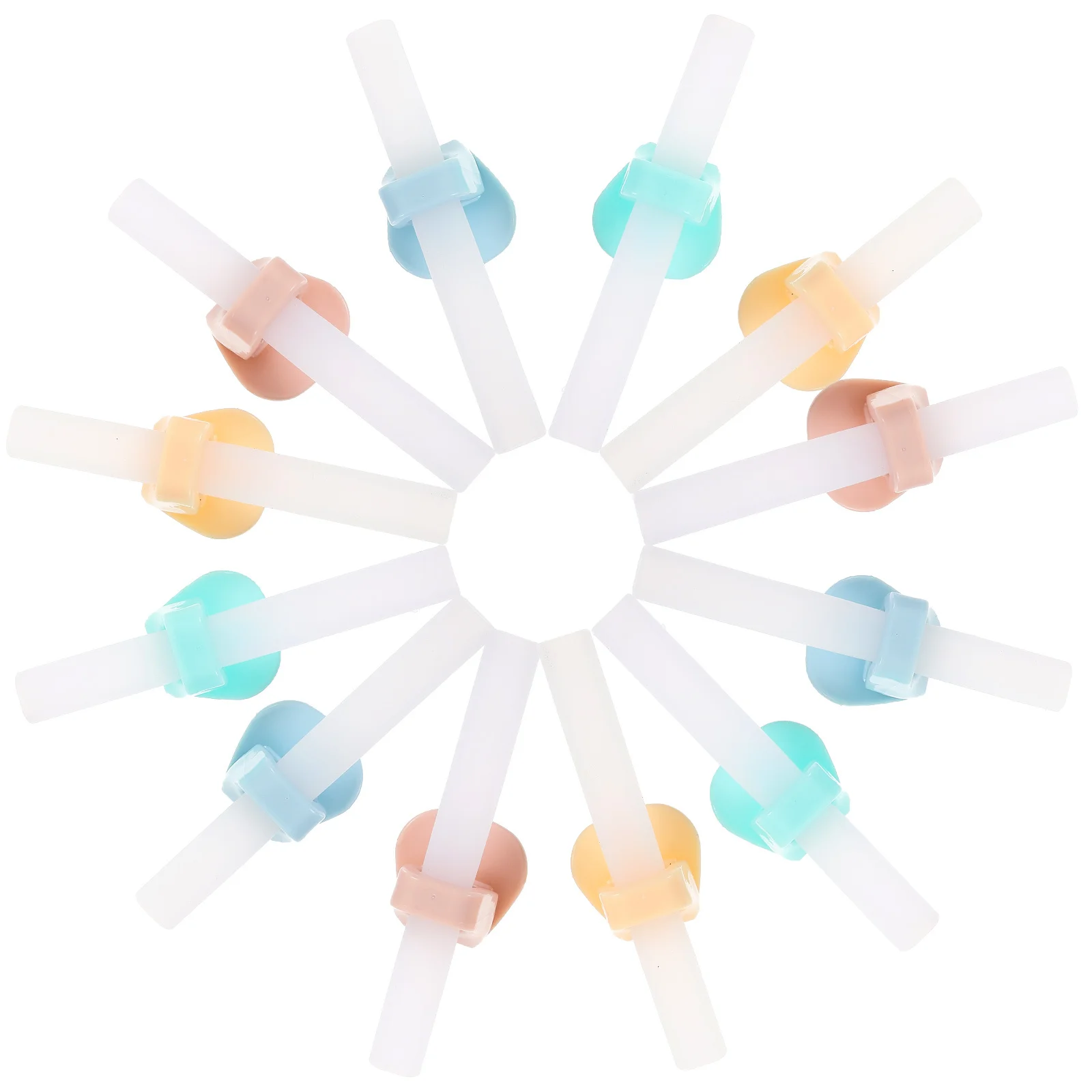 12 مجموعات سيليكون قابلة لإعادة الاستخدام مرنة شفاطات للشرب مشبك من القش لوعاء الطفل مناسبة شوربة الماء عصيدة استخدام شفاطات للشرب #5