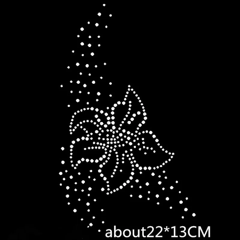 

Big Flower Iron-On Rhinestone Transfer Hot Fix Rhinestone Applique for Embellishment Design